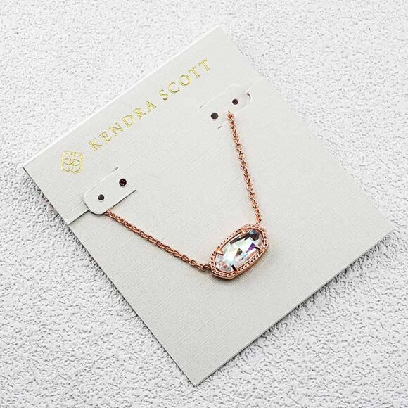 Kendra Scott Clear Iridescent Glass Necklace - Picture 1 of 1